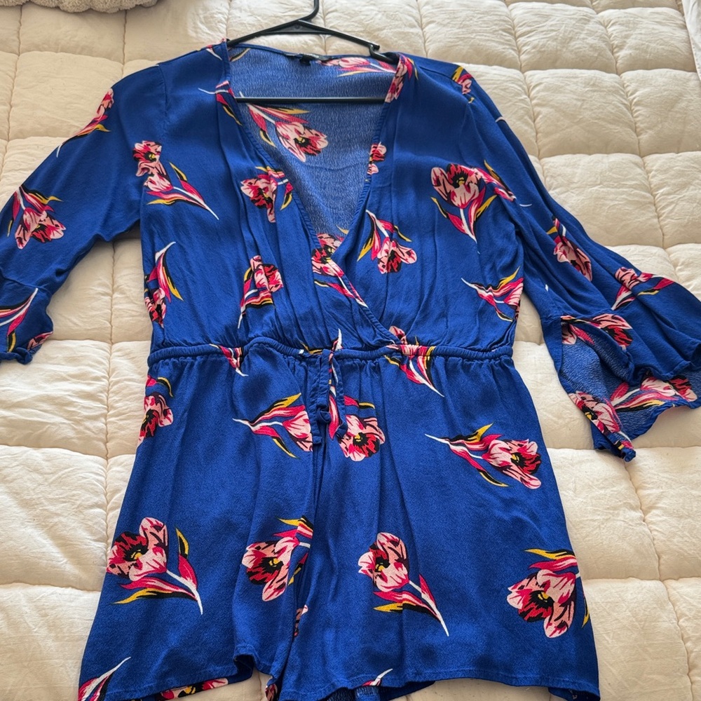 Express Blue Floral Romper